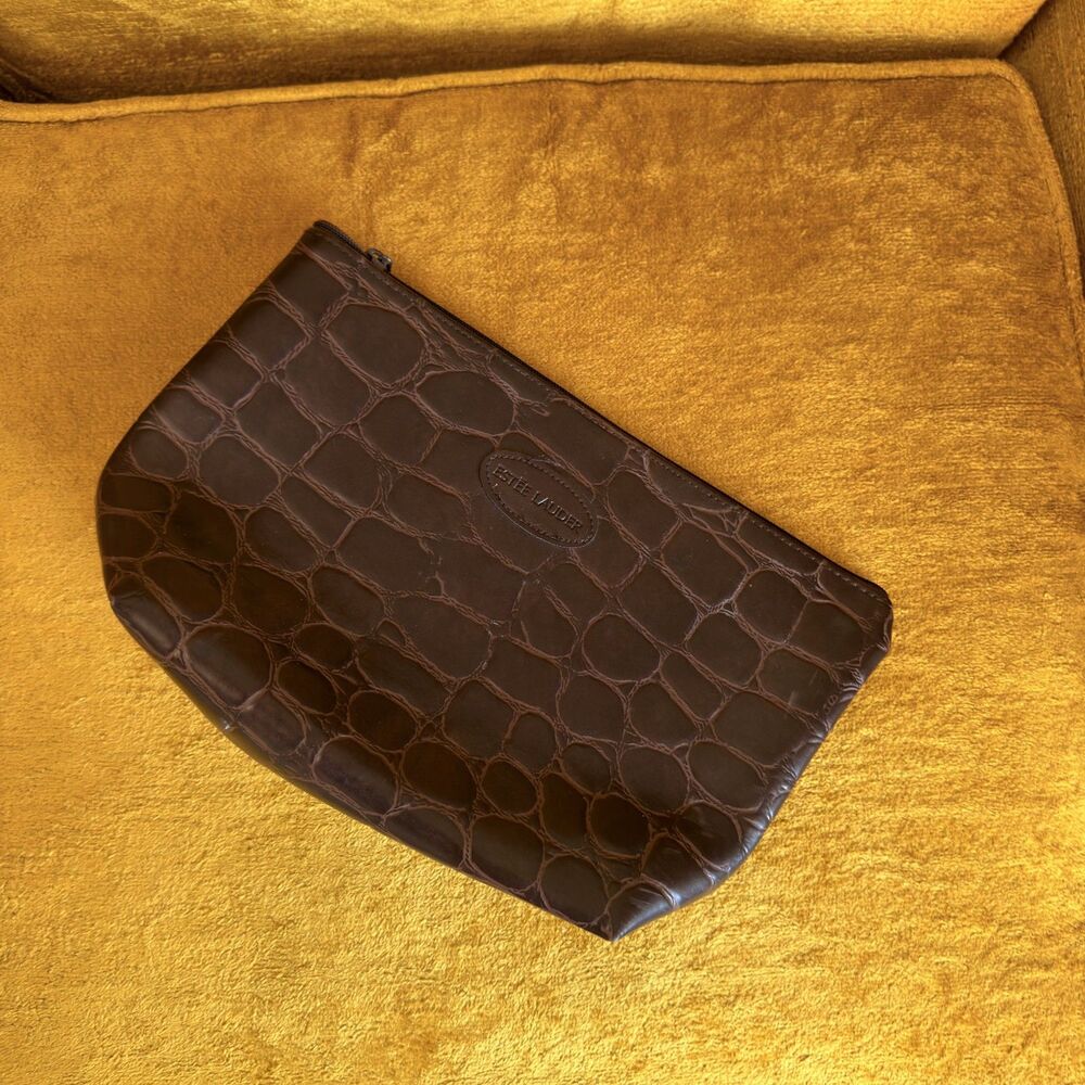 Crocodile Print Estee Lauder Makeup Bag/Clutch